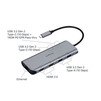USB-C Alt. Mode Dual HDMI 4K Mobile Dock with 140W EPR Pass-Thru
