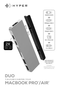 Hyper USB Hubs HyperDrive DUO 7-in-2 USB-C Hub - Silver