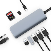Hyper USB Hubs HyperDrive VIPER 10-in-2 USB-C Hub - Grey HD392-GRAY 6941921146030