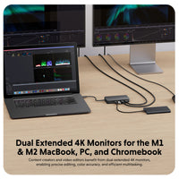 HyperDrive Next Dual 4K HDMI 7 Port USB-C Hub for Macbook, PC and Chromebook