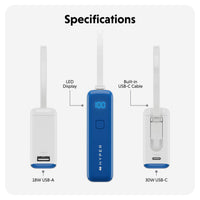 HyperJuice Flex 10K 30W Power Bank - Blue