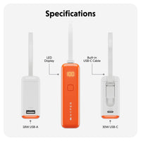 HyperJuice Flex 10K 30W Power Bank - Orange