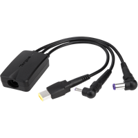 Targus 3-Way DC Charging Hydra Cable 3 Pin with 3 Power Tips Attached to Output Cables