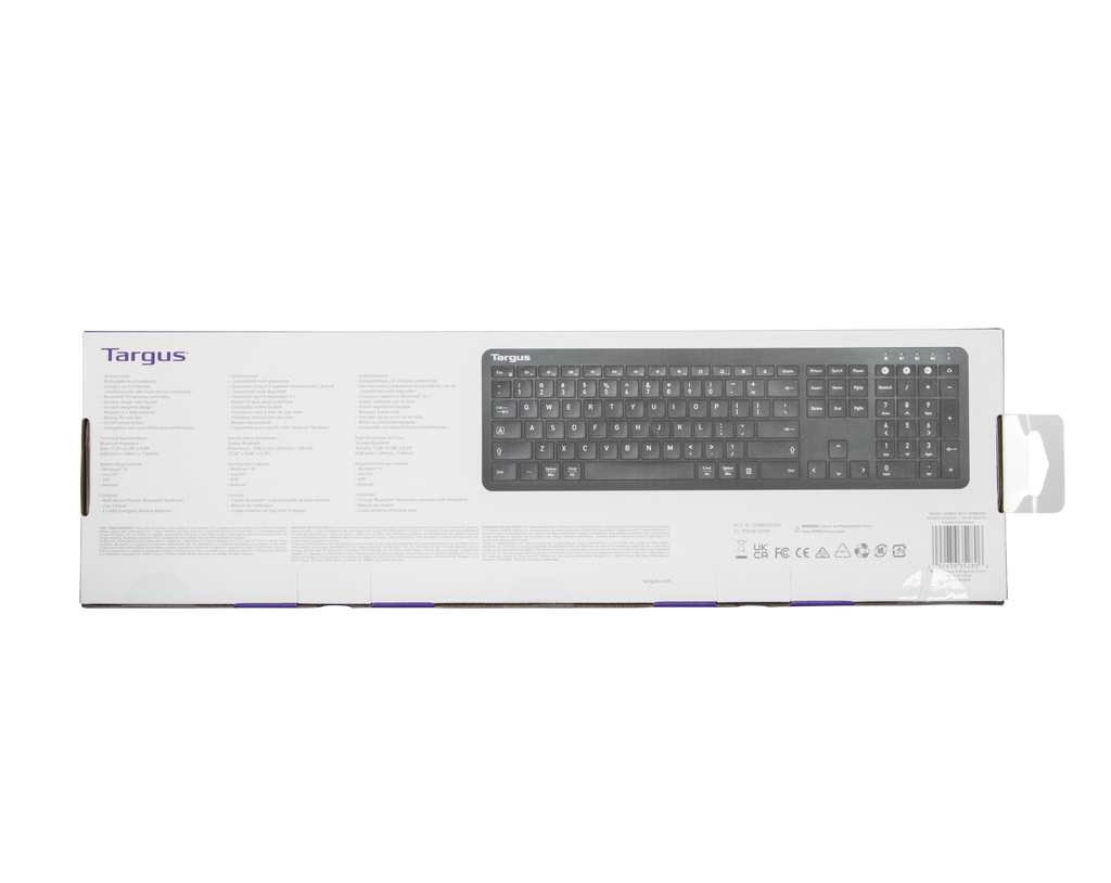 Full-Size Multi-Device Bluetooth® Antimicrobial Keyboard