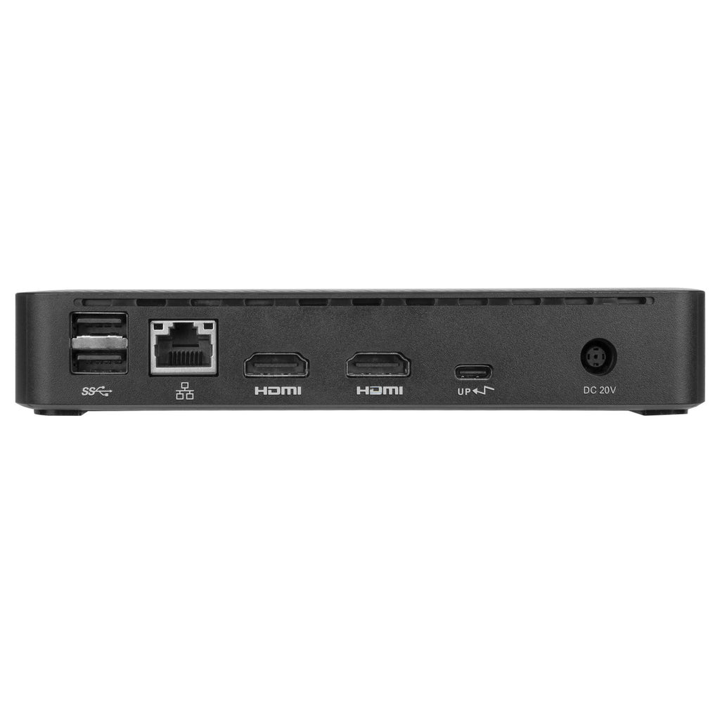 Targus Universal USB-C Dual Video 4k Docking Station with 65W Power Delivery showing Main Connection Ports