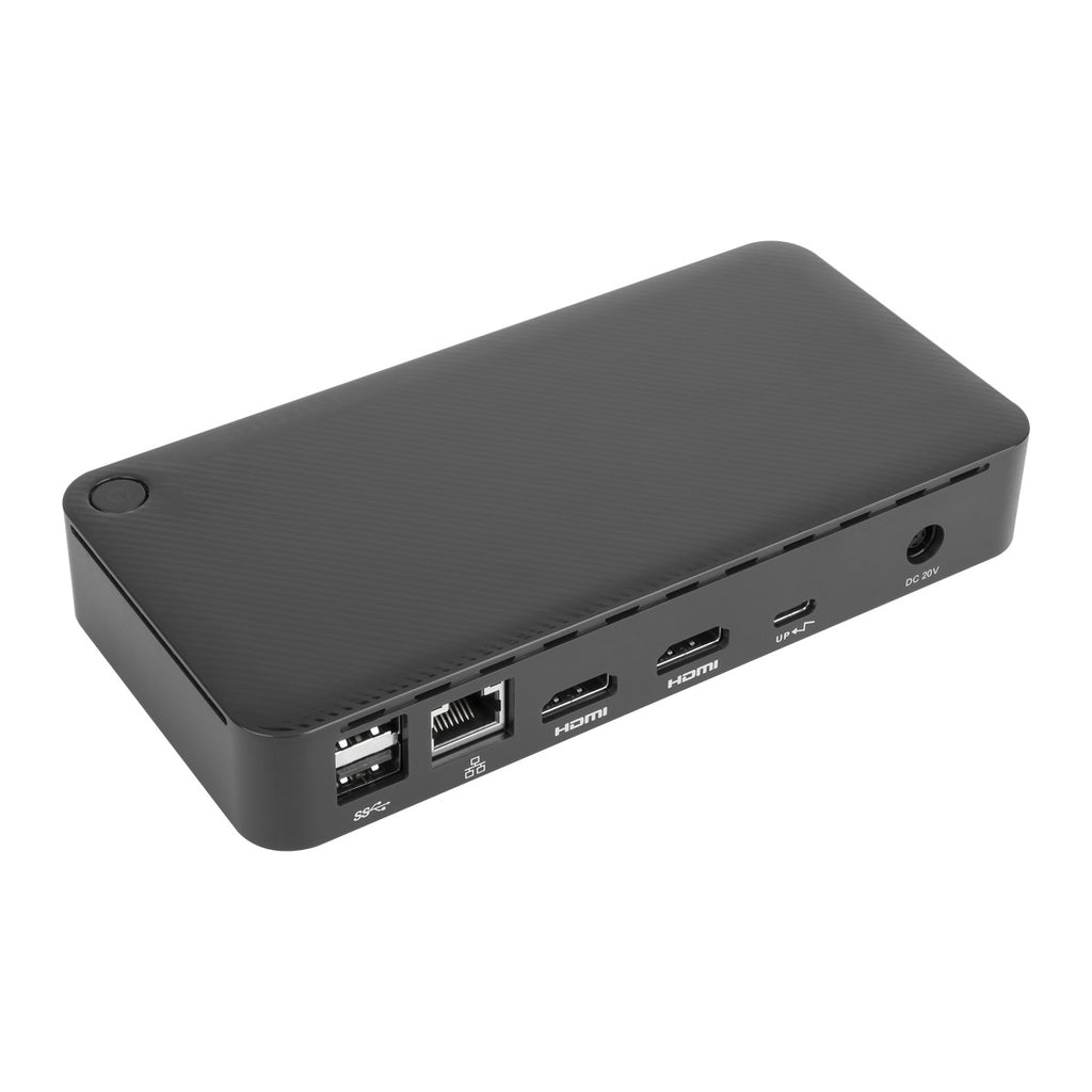 Targus Universal USB-C Dual Video 4k Docking Station with 65W Power Delivery showing Main Connection Ports