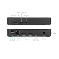 Targus Universal USB-C Dual Video 4k Docking Station with 65W Power Delivery showing Connection Ports